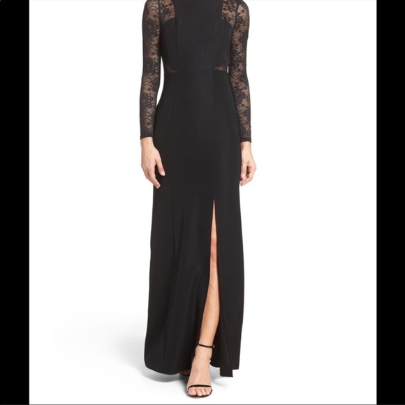 ABS by Allen Schwartz Black Lace Gown - Picture 2 of 3